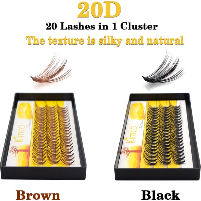 Super Bundles 3D Mink Individual Eyelash Extension False 20D BROWN / BLACK Volume Cluster Lashes Natural Faux Makeup Eyelashes