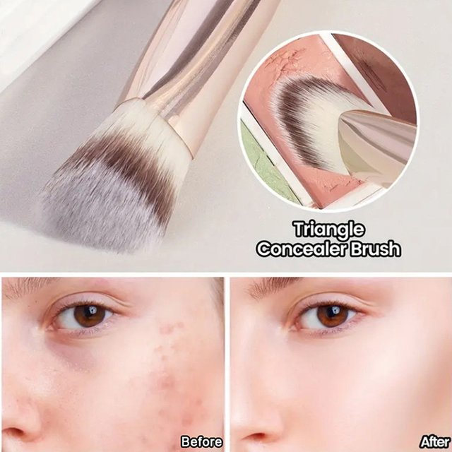 New 1/2/5PCS Foundation Makeup Brush Double-ended Flat/Angle Top Contour Brush Beauty Liquid Powder Concealer Cream