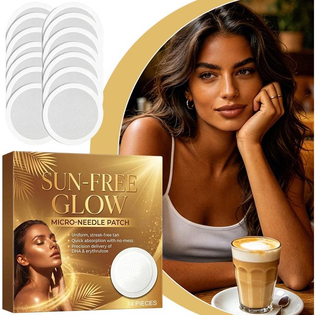 14Pcs Sunless Tanning Glow Patch Microneedle Self Tanner Natural Bronzer Stickers Body Face Sun-Free Bronze
