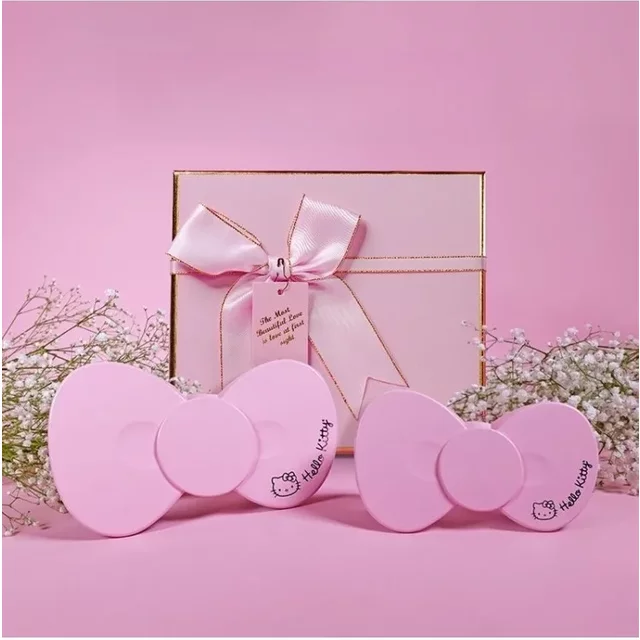 Sanrio Hello Kitty Anime Handheld Butterfly LED Makeup Mirror Adjustable Brightness Three Color Illuminated Cute Cartoon Vanity