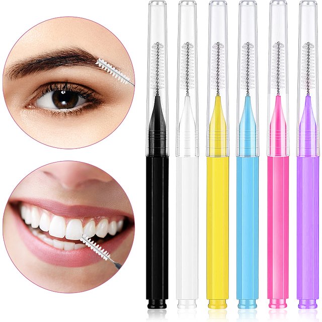 20Pcs Mini Eyebrow Brush Brow Lifting Brushes Disposable Brow Perm Brush Bendable Eyelash Extension Microbrush Makeup Tool