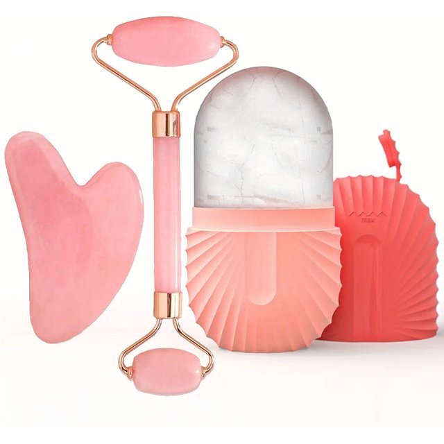 1/2/3pcs Ice Face Roller Facial Ice Roller Set,Facial Massage Roller Tool,Silicone Ice Face Roller,Gua Sha Board Skincare Tool