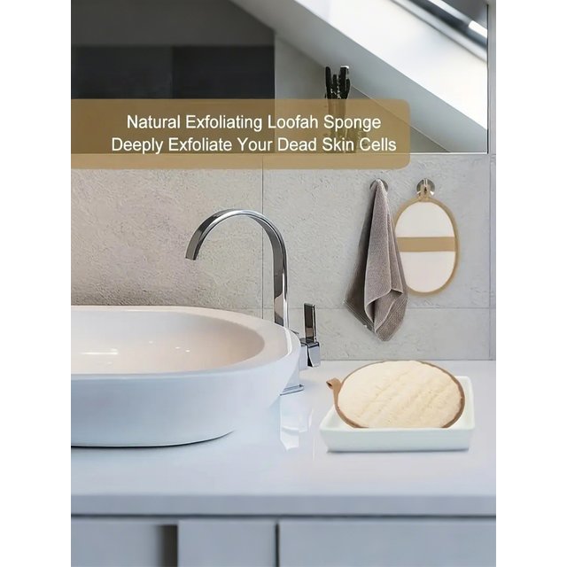 Natural Loofah Body Scrubber Soft Exfoliating Sponge Shower Brush Cleaner Pad Skin Care Tool for Bath