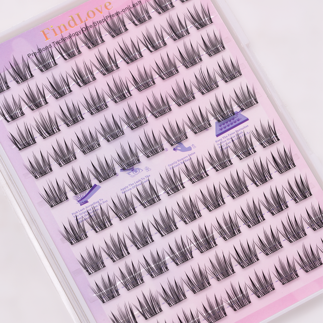 FindLove Pre Glued Lashes 10-13mm Self Adhesive Lash Reusable Natural Soft Eyelash Extension Long Lasting False Eyelashes Makeup
