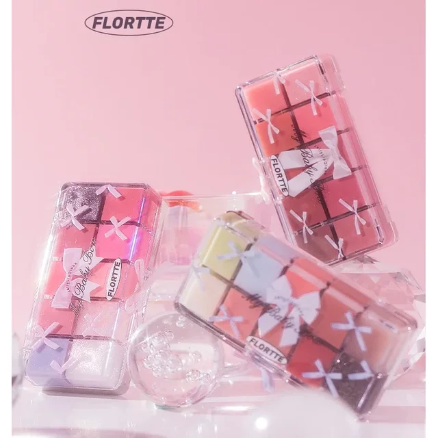 FLORTTE & My Baby Bow 10-color jell ylip gloss palette lipstick lip glaze