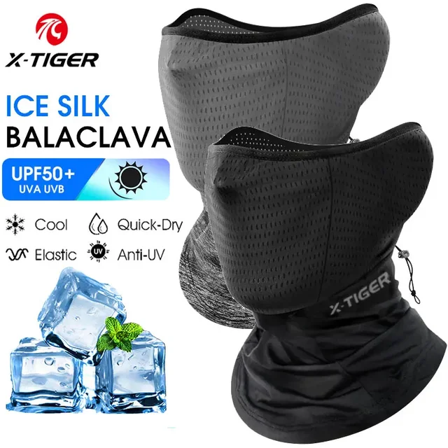 X-TIGER Cycling Bandana Face Mask Anti-UV Anti-sweat Breathable Running Fishing Ice Silk Sun Protection Sports Scarf Face Mask