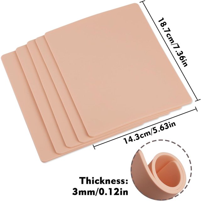 10/8/5/3/1pcs Tattoo Practice Skin 3MM silicone fake skin Double sided permanent makeup training supplies Tattoo accessories