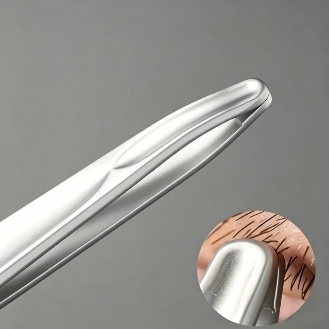 Premium Round Head Tweezers for Eyebrow & Facial Hair Removal Seamless Clips Short Hair Precision Beard Clip