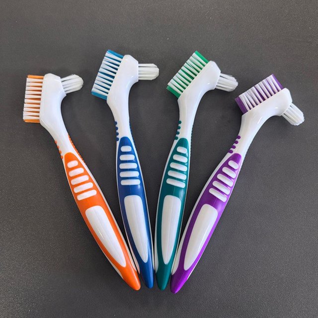 2026 Double Sided Denture Toothbrush Cleaning Brush Teeth Braces Oral Cleaning Descaling Brush for men Or Women Deticated Brush