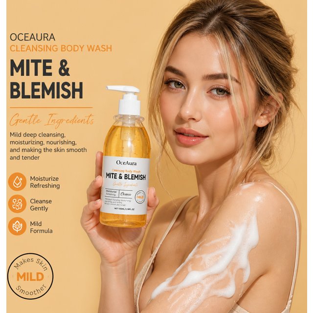 Mite Removal Body Wash for Exfoliating Salicylic Acid Aloe Vera Deep Cleansing Moisturizing Smooth Rough Skin Bath Shower Gel