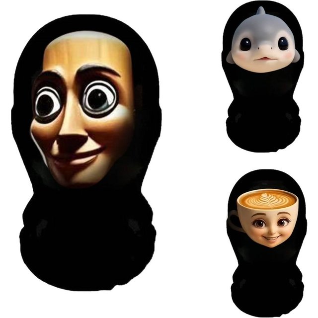 NEW 3D Printed Full Face Mask Tung Tung Tung Sahur Mesh Mask for men Party Supplies Funny Cosplay Props Novel Birthday Gift