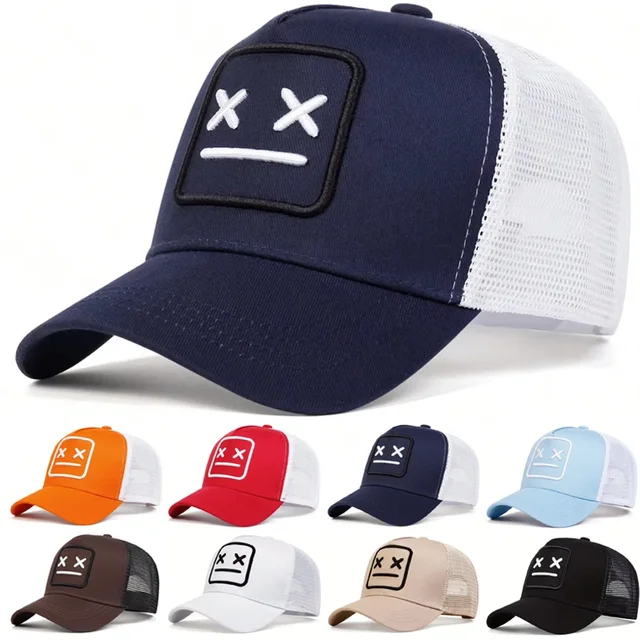 Unisex XX Embroidery Baseball Net Caps Spring Summer Outdoor Sunscreen Hat Adjustable Casual Trucker Hats