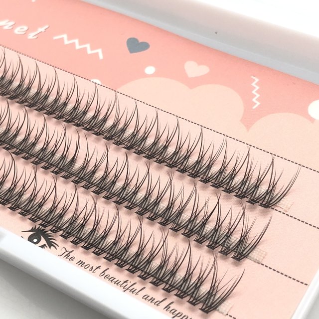 120 Teile/schachtel Premium Nerz Individuelle Schwalbenschwanz Wimpern Verlängerung Natürliche 3D Cluster Wimpern Professionelle Make-Up Ausgestellte Wimpern