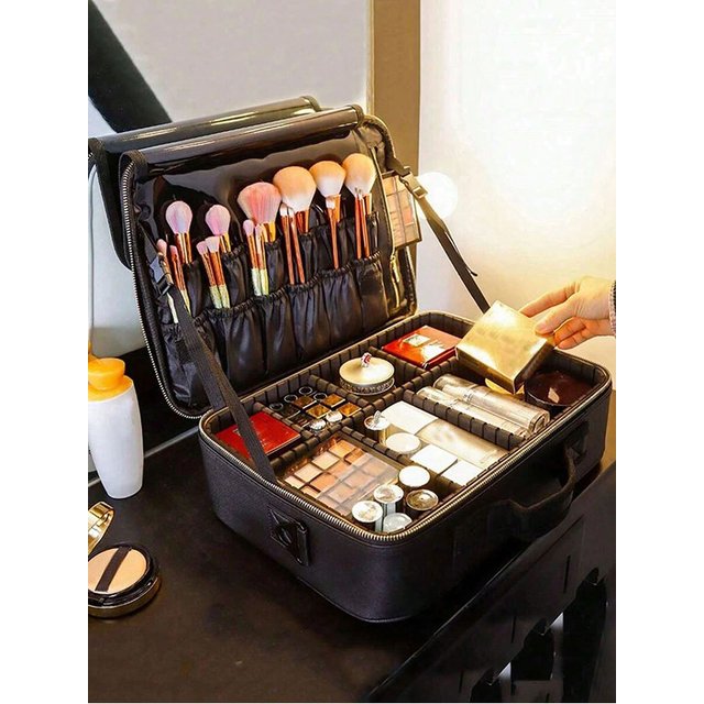 PU Leather Makeup Case Professional Makeup Bag for women Waterproof Nail Beauty Tools Cosmetic Case Portable Artist Storage Box