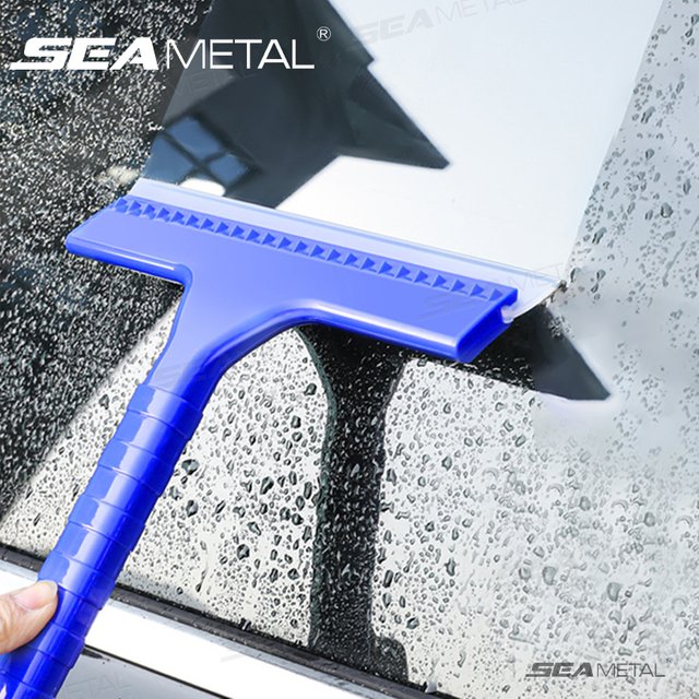SEAMETAL Car Water Wiper Scraper Silicone Auto Door Window Glass Windshield Cleaner Squeegee Front/Rear Window Body Washing Tool