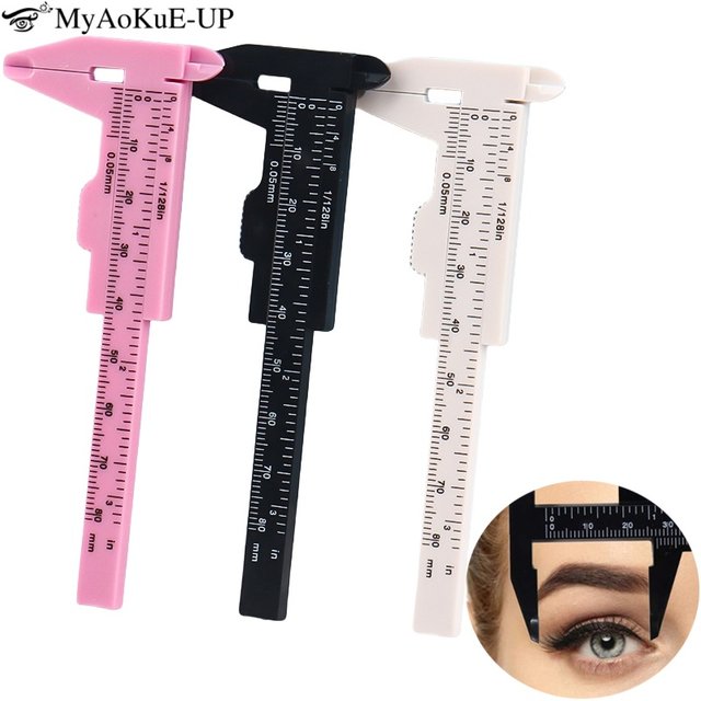 80/150mm Portable Plastic Eyebrow Measuring Vernier Caliper Tattoo Microblading Caliper Ruler Permanent Makeup Measurement Tools