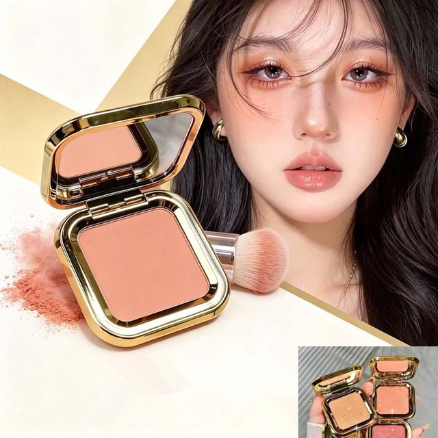 Cream Blush Compact Mirror Design Soft Glow Cheek Blush Pigmented Long‑Lasting Natural Flush Face Makeup Cosmetic For Daily Wear