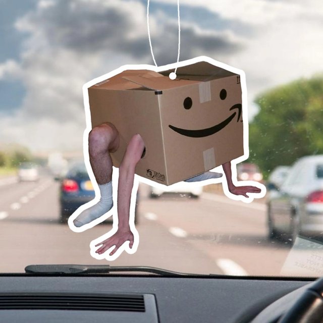 Cintre de parfum de voiture Monster en carton, trous de membres, visage souriant, suspension de ventilation de miroir, parfum durable