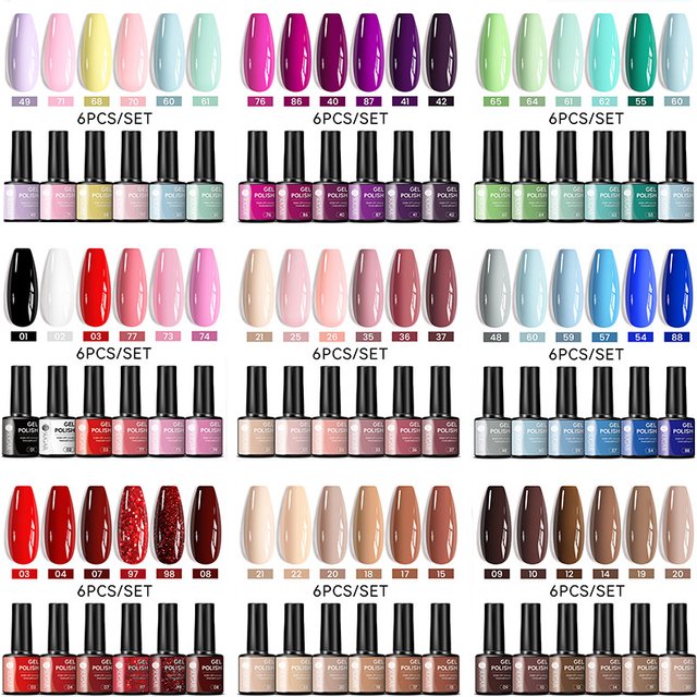 UR SUGAR 7ml All Season Gel Nail Polish Set Nude Pink Red Glitter Semi Permanent UV Gel Kits All For Manicure Soak Off Vernis