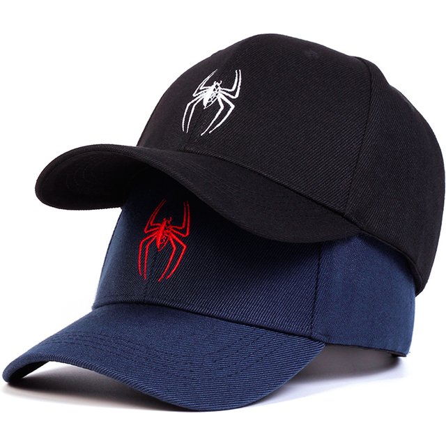 Unisex Spider Embroidery Baseball Caps Spring Autumn Outdoor Adjustable Casual Hats Sunscreen Hat