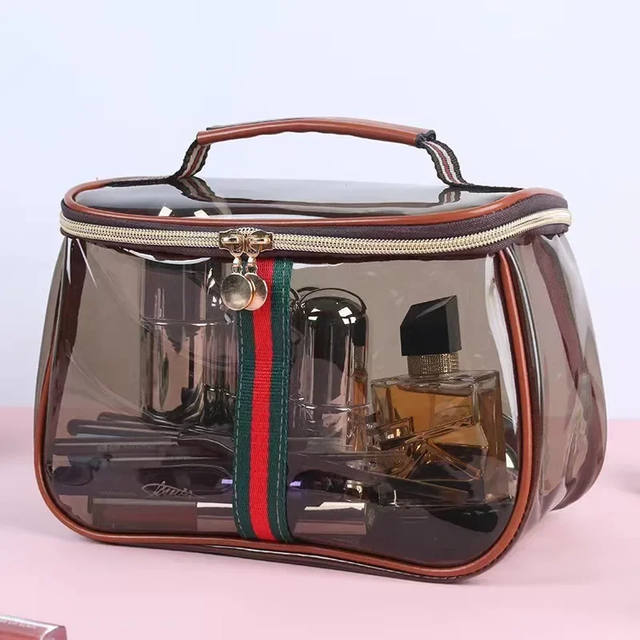 Portable Toiletry Bag Luxury Sensation Handheld Cosmetic Bag Transparent Large Capacity Waterproof PVC Makeup Bag