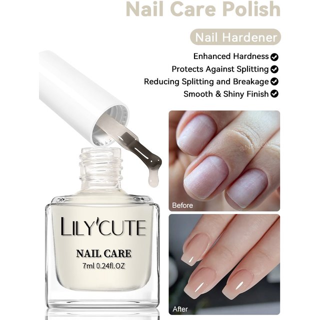 LILYCUTE 7ml Nail Base Top Polish Clear Shine Nail Care Long Lasting Strengthener Hardener Nail Art Varnish Supplies