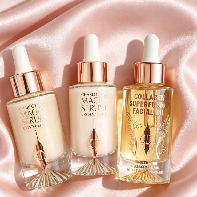 New Charlotte Tilbury Magic Diamond Light Crystal Essence Collagen Superconducting Facial Serum Oil Moisturizer Beauty Skin Care