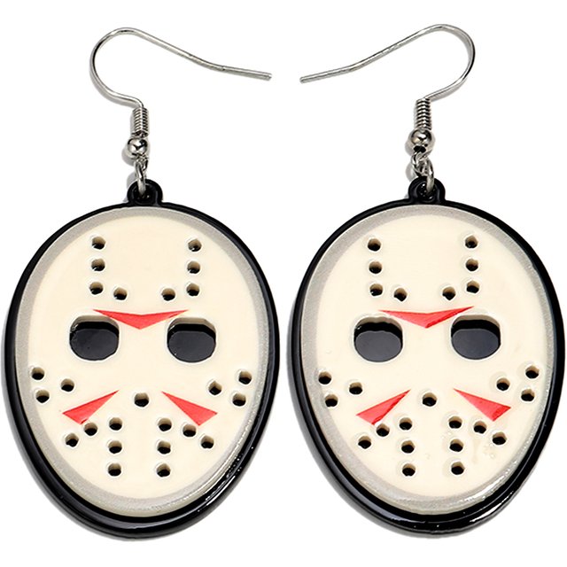 Boucles d'oreilles en acrylique pour Halloween, masque facial fantôme drôle pour femmes, pendentif masque creux d'horreur, nouveaux bijoux cadeaux de fête 2025
