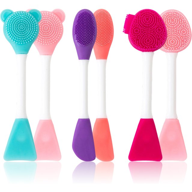 Facial Cleaning Silicone Brush Facial Mask Applicator Skincare Accessories Silicone Body Scrubbers 2in1 Spa Facial Wash Brushes