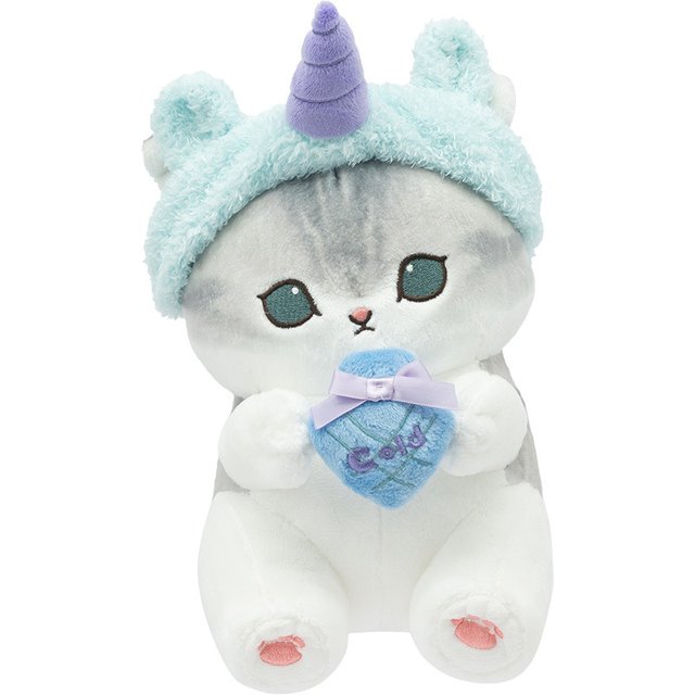 New Original Mofusand Shark Cat Makeup Party Series 9-Inch 22cm Plush Doll Ornament, Lovely Gift For Girls, Cute Stuffed Animal
