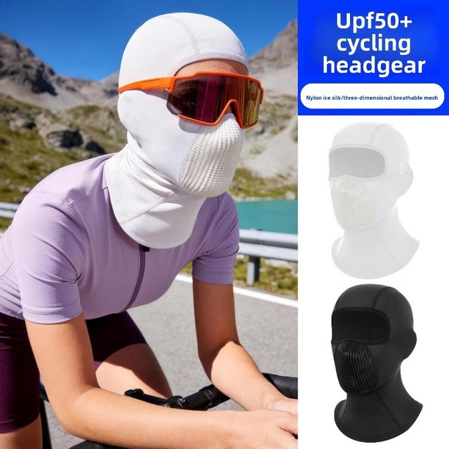 Motorcycle Riding Head Cover 3D Breathable Mesh Nylon Ice Silk Pullover Hat Outdoor Summer Sun Protection Face Mask