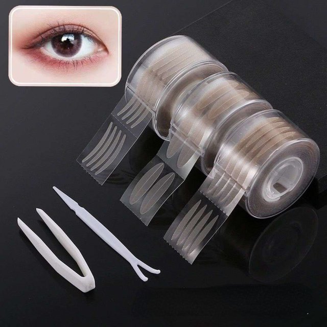 240-600pcs Big Eyes Invisible Double Fold Eyelid Sticker Eye Lift Strips Double Eyelid Tape Clear Gray Eyelid Stripe Makeup Tool