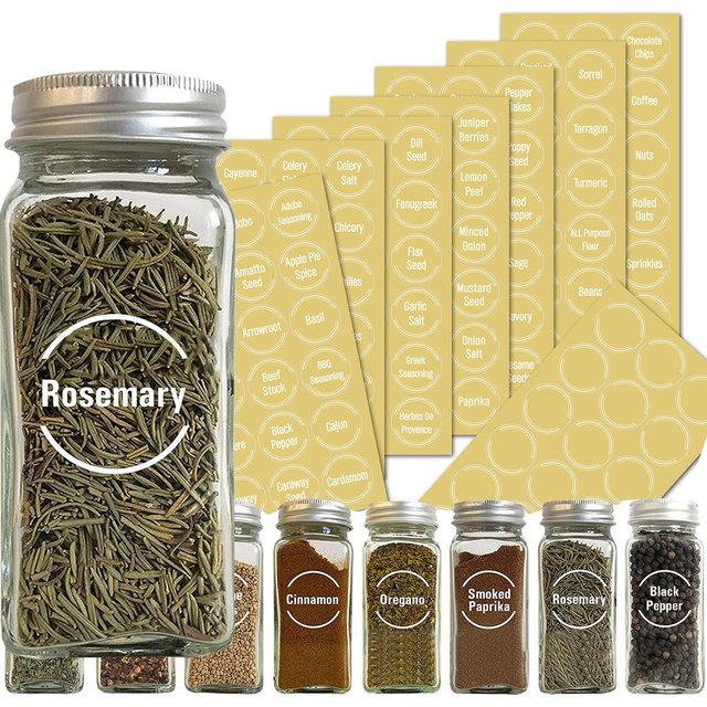Étiquettes autocollantes transparentes et imperméables pour parfum d'épices, étiquette autocollante
