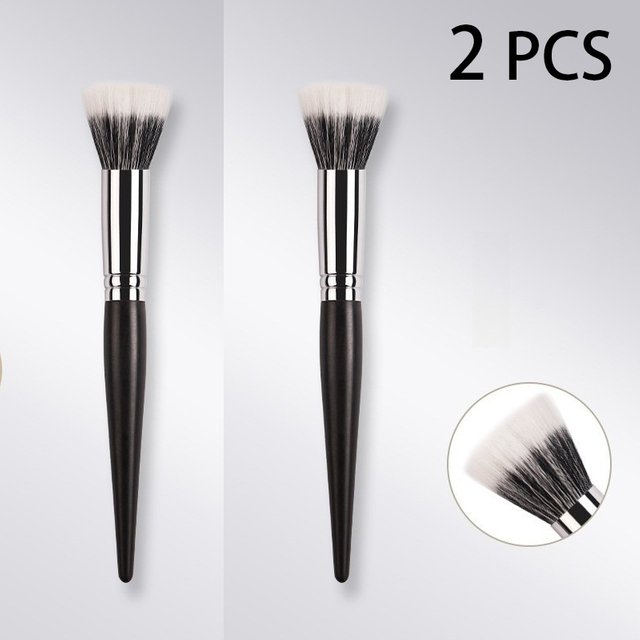 2 PCS Multitask Makeup Brush Professional Blush Contour Brush Soft Synthetic Fiber Make Up Brushes