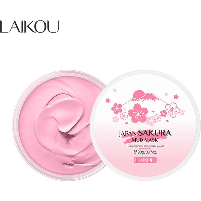 LAIKOU Sakura Clay Mask 25g/90g Deep Cleansing Oil Control Blackhead Removal Moisturizing Brightening Facial Skin Care