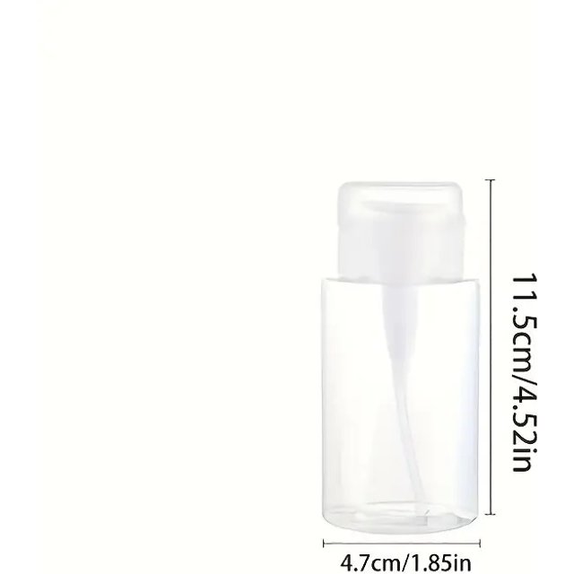 Clear Push Pump Bottle for Nail Polish Remover, Portable Travel-Sized Cosmetic Container, Easy One-Hand Use