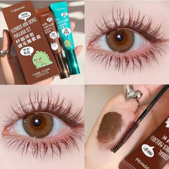 Mascara marron Curl épais allongeant les cils Mascara imperméable sans taches noir naturel Curling