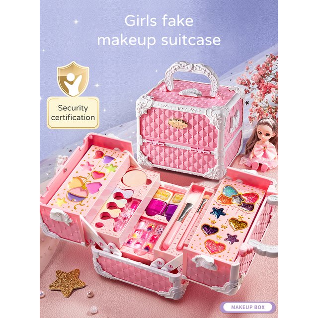 Children's Makeup Kit Non-toxic Simulation Cosmetics Suitcase Nail polish Lipstick Kids Beauty and Fashion Toy For Girl Gifts