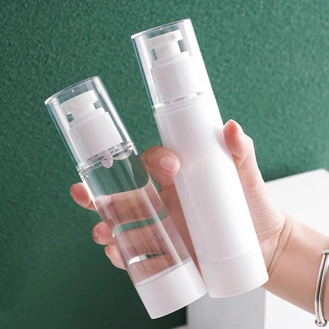 15ml 30ml 50ml 80ml 100ml Clear Airless Cosmetic Cream Pump Bottle Travel Size Dispenser Makeup Container for Cream Gel Lotion
