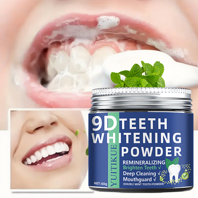 9D Teeth Whitening Powder Dual Mint Mineralization Deep Cleaning Toothpaste Teeth Whitening Agent Dental Care