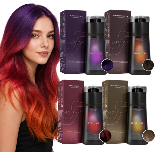 4 Colors POLAR Plant Extract Hair Dye Shampoo Quick Application Natural Nourishing Hair Color Shampoo for Daily Use
