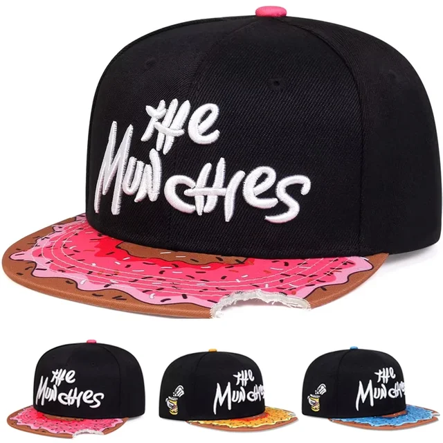 Unisex THE MUNCHIES Embroidery Hip-hop Hats Spring Autumn Adjustable Casual Snapback Baseball Caps Outdoor Sunscreen Hat