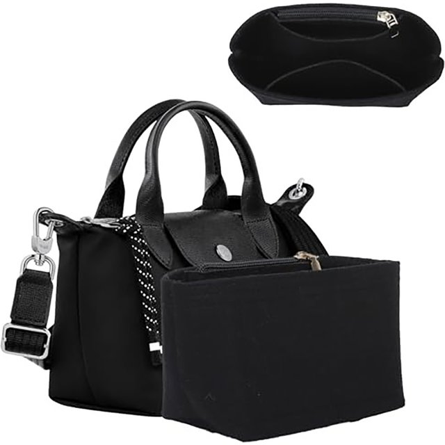 Felt Cloth Insert Bag for Longchamp LE PLIAGE CUIR Top Handle Bag XS Bag Organizer Makeup Ultralight Organizer Travel Innerg