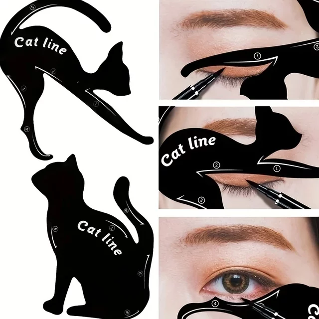 Cat Line Stencils Eye Template Shaper Model Easy To Make Up Eyeliner Card for Eye Makeup Tools