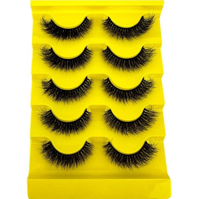 New 5 Pairs Fluffy Thick Lashes Russian Strip Lashes Faux Mink Fluffy 3D Fake Lashes Makeup Messy False Eyelashes