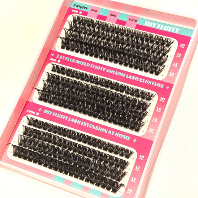 Tbestt Individual Volume Eyelash Extension 40D50D60D Lashes Clusters Natural Wispy D Curl 10-16mm Individual Lashes for Makeup