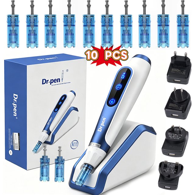 Dermapen A11 Hand-held Microneedling Pen with LED Indicator for Face Nose Skin Care 0.25mm