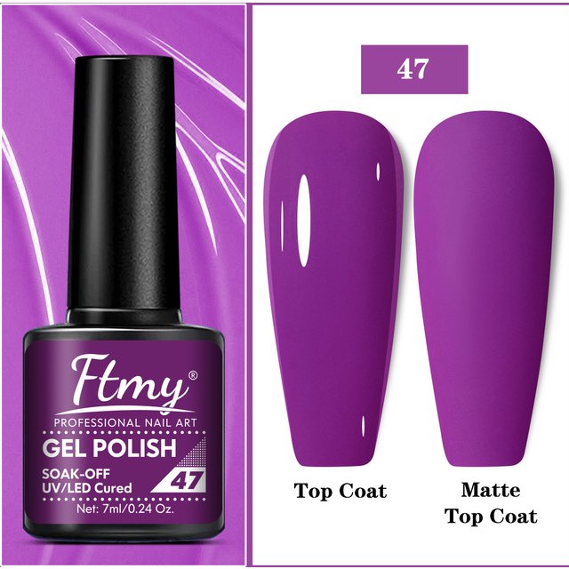 1pcs Colors Bright and Vibrant Gel Nail Polish - Perfect for Spring and Summer Manicures - UV/LED Soak Off Varnish for DIY Nail