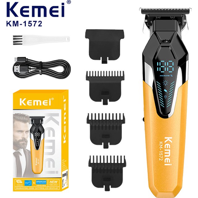 Kemei Hair Trimmers Electric Clippers Professional Hair Trimmers Rechargeable Haircut Machine Cordless Trimmer for men KM-1572