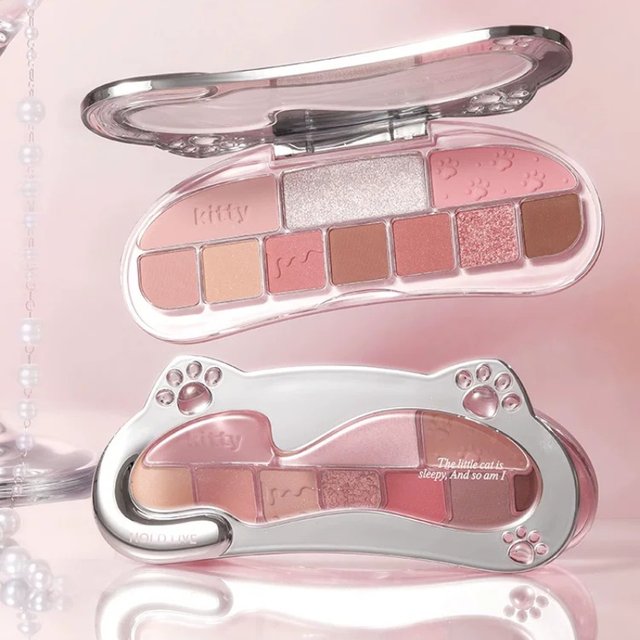 HOLD LIVE Vigorous Comprehensive Powder Dish Ten Color Cat Eye Shadow Sweet Tender Girl Powder Powder Blusher Highlight Mekup